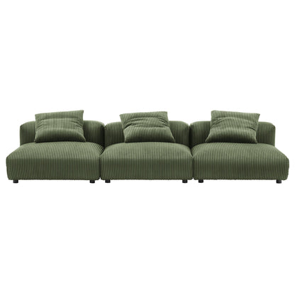 Solace 3-Piece Modular Corduroy Upholstered Sofa by Modway
