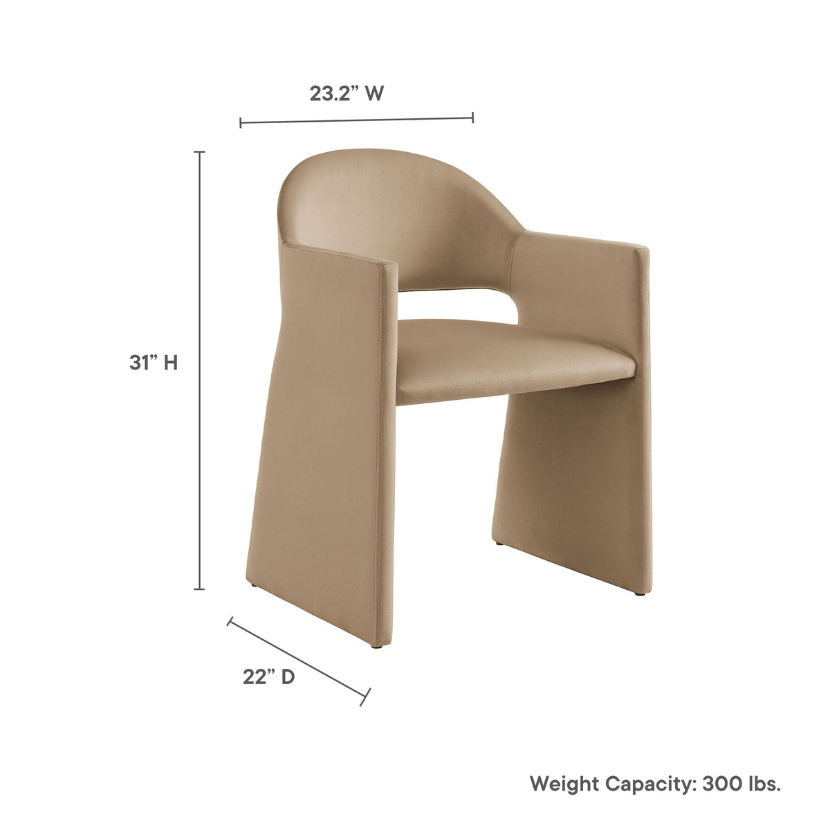 Talia Performance Velvet Dining Armchair by Modway