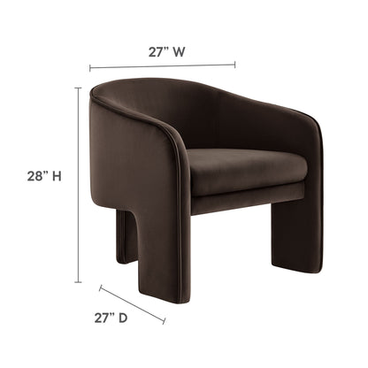 Greer Performance Velvet Upholstered Accent Armchair by Modway