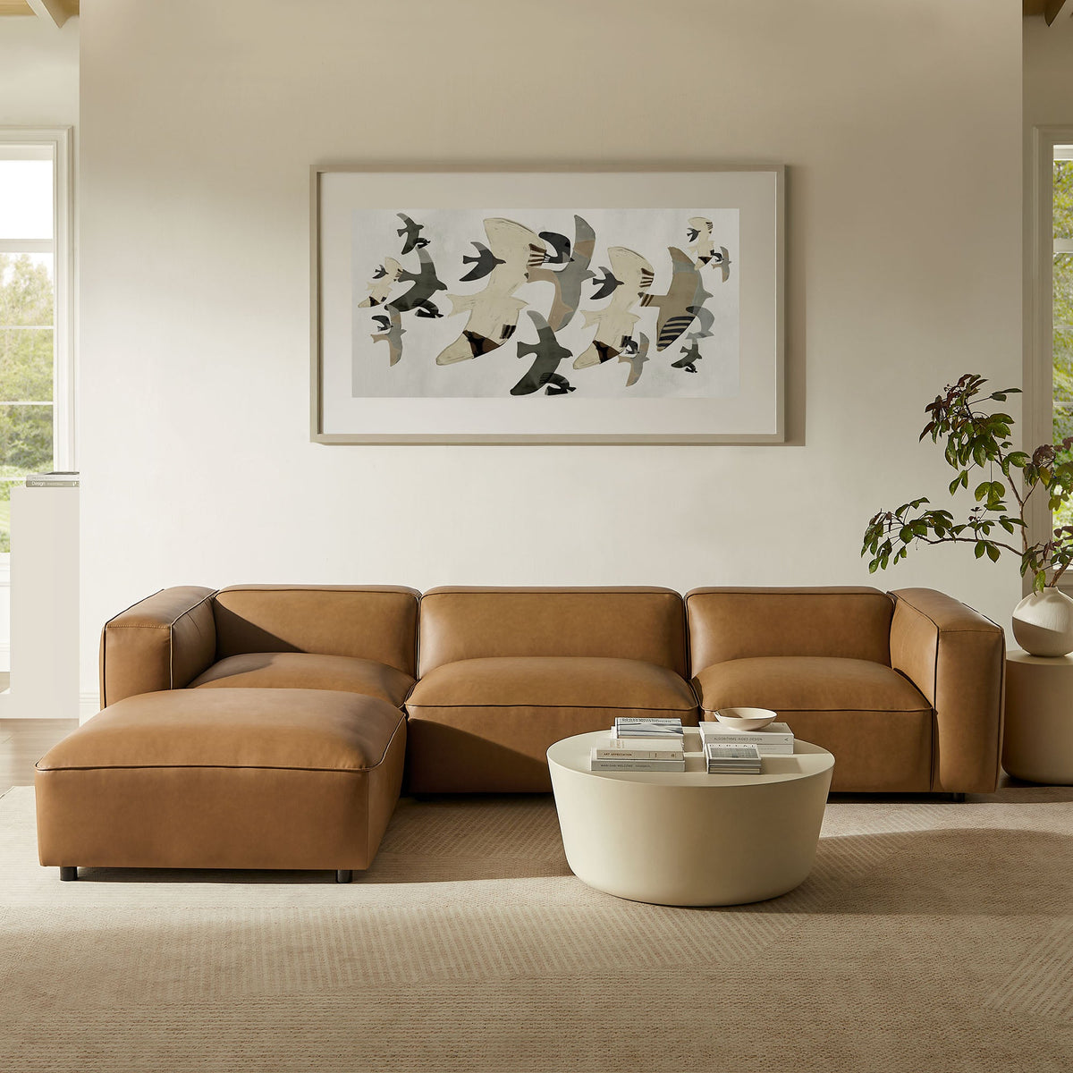 Auren 4-Piece Vegan Leather Modular Sofa Set by Modway