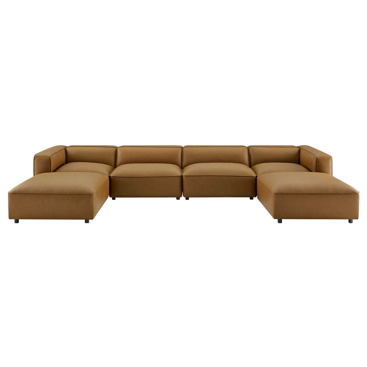 Auren 6-Piece Upholstered Vegan Leather Modular Sofa by Modway