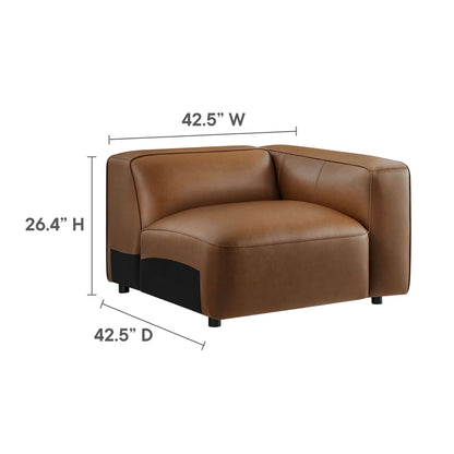 Auren 6-Piece Upholstered Vegan Leather Modular Sofa by Modway