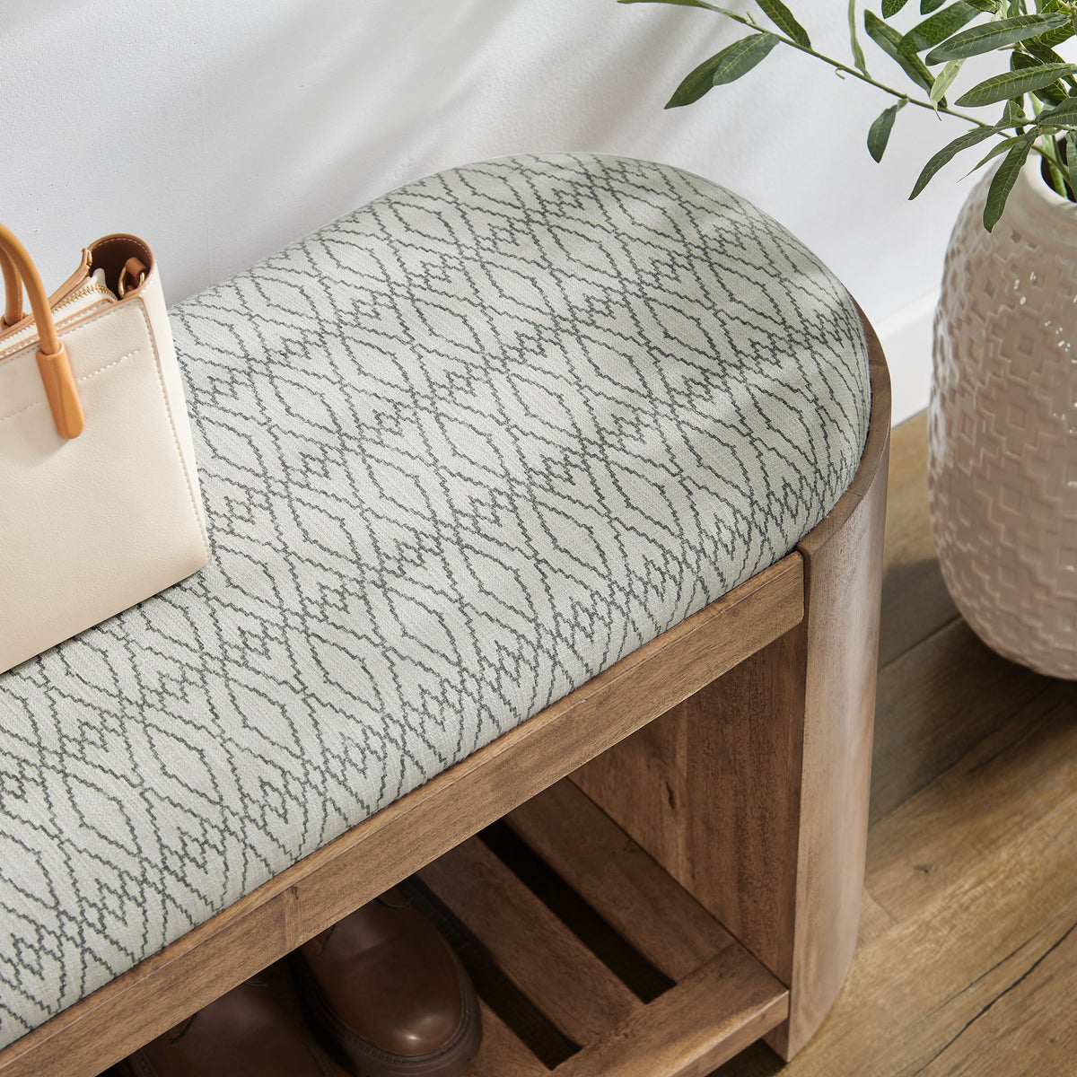 Ashby 45" Geometric Upholstered Bench by Modway