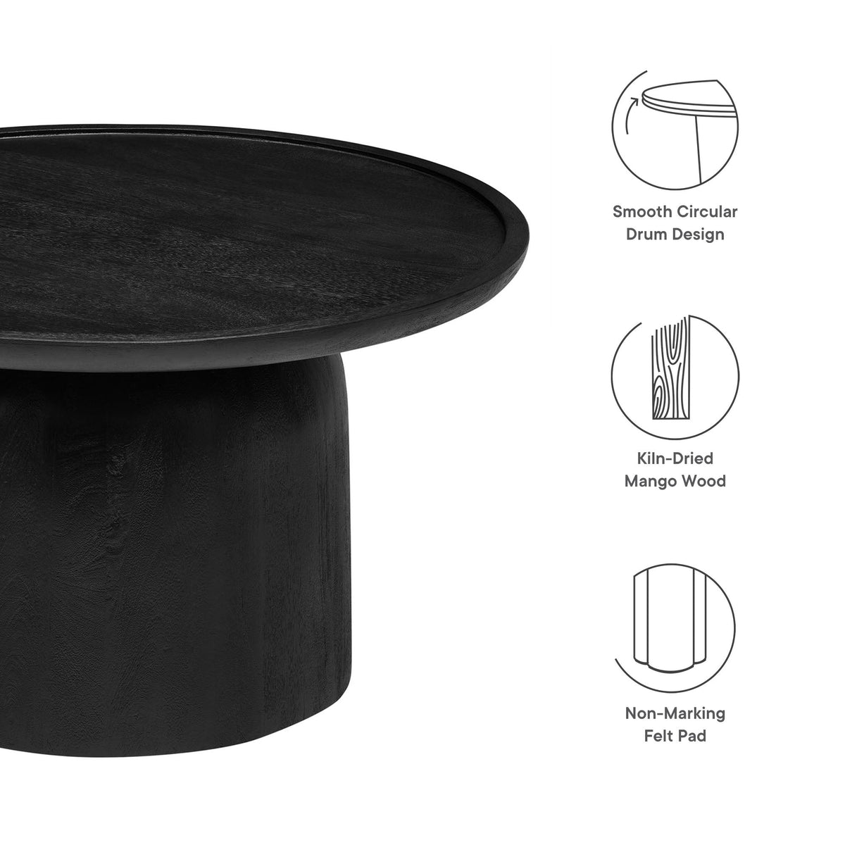 Holloway 30" Round Mango Wood Coffee Table by Modway
