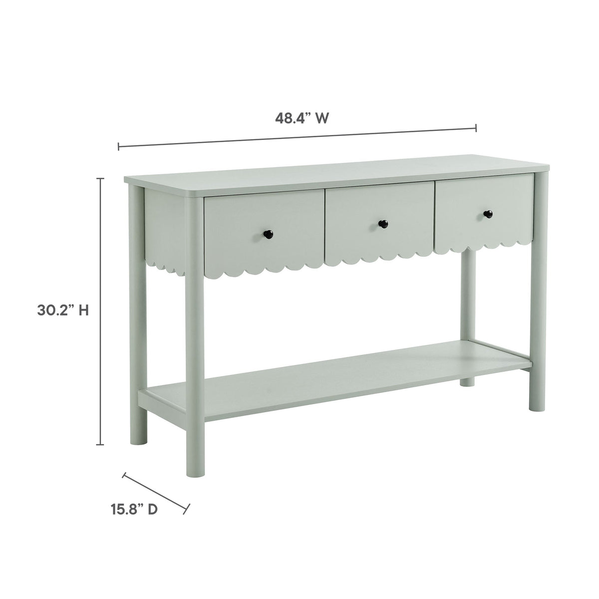 Emmeline 3-Drawer Scalloped Console Table by Modway