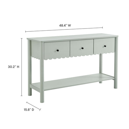 Emmeline 3-Drawer Scalloped Console Table by Modway