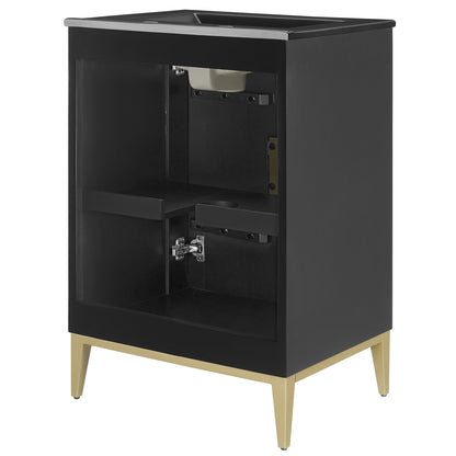 Beau 24" Wood Bathroom Vanity with Basin by Modway - Black Black