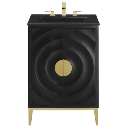 Beau 24" Wood Bathroom Vanity with Basin by Modway - Black Black