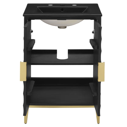 Beau 24" Wood Bathroom Vanity with Basin by Modway - Black Black