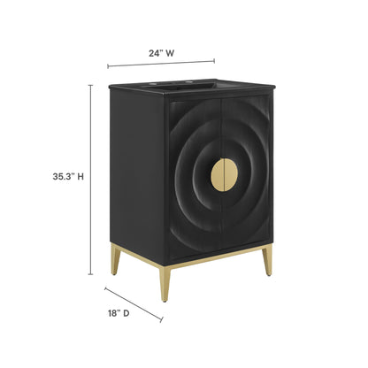 Beau 24" Wood Bathroom Vanity with Basin by Modway - Black Black