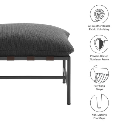 Raya Outdoor Patio Boucle Ottoman by Modway