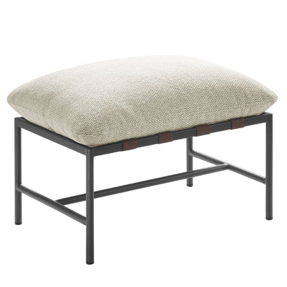 Raya Outdoor Patio Boucle Ottoman by Modway