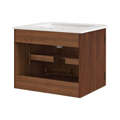 Zia 24" Wall-Mount Bathroom Vanity with Marble Sink by Modway