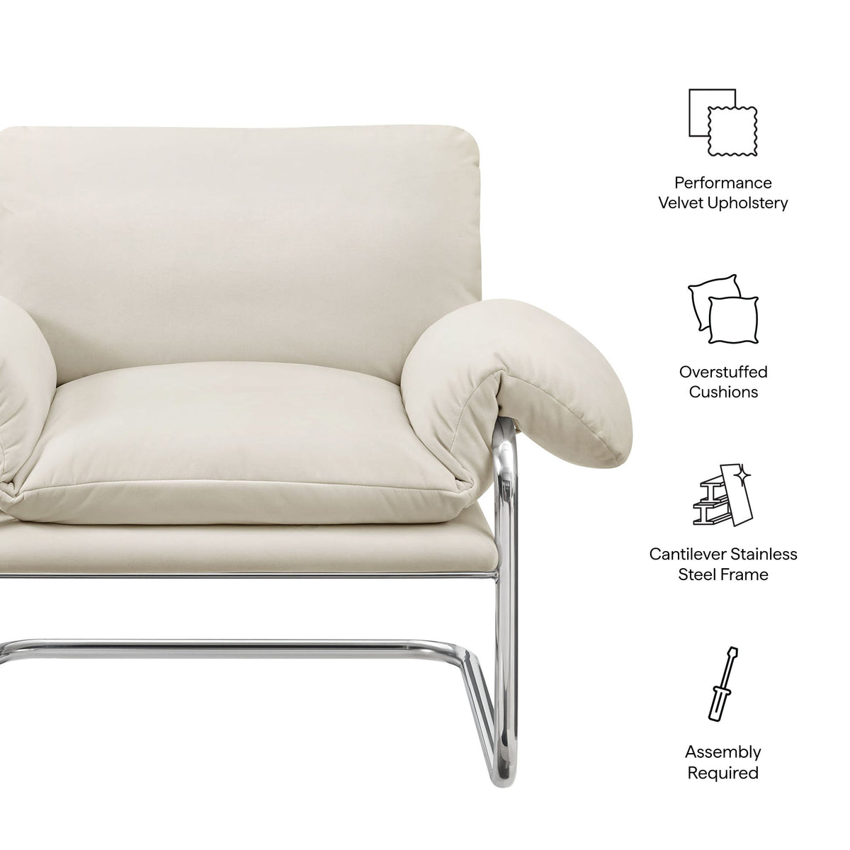 Ansel Performance Velvet Accent Chair by Modway - EEI-7181