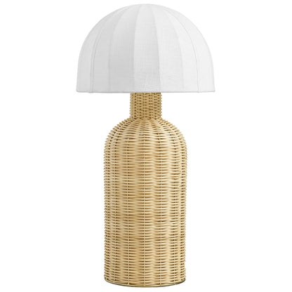 Santo Rattan Table Lamp with Dome Shade by Modway