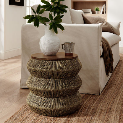 Maris Seagrass and Wood End Table by Modway