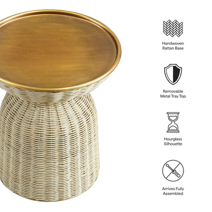 Lazaro Round Rattan Side Table by Modway