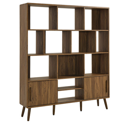 Transmit 59" Bookcase with Sliding Doors by Modway