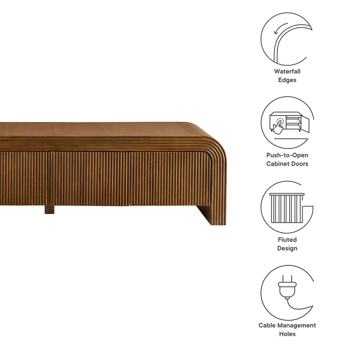 Waterflute 68" Fluted TV Stand by Modway
