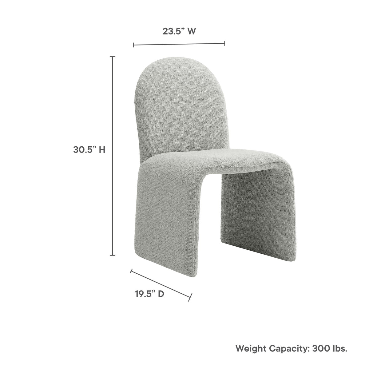 Junia Boucle Upholstered Armless Dining Chair by Modway