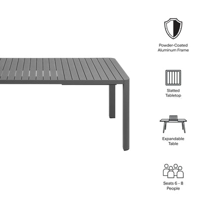 Tahoe Outdoor Patio Aluminum Extendable Dining Table by Modway