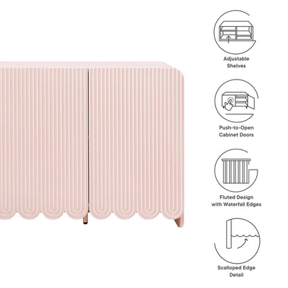 Dahlia Fluted and Scalloped Sideboard Storage Cabinet