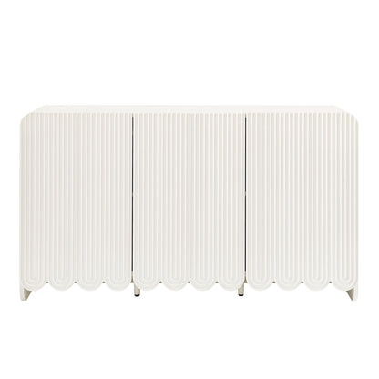 Dahlia Fluted and Scalloped Sideboard Storage Cabinet