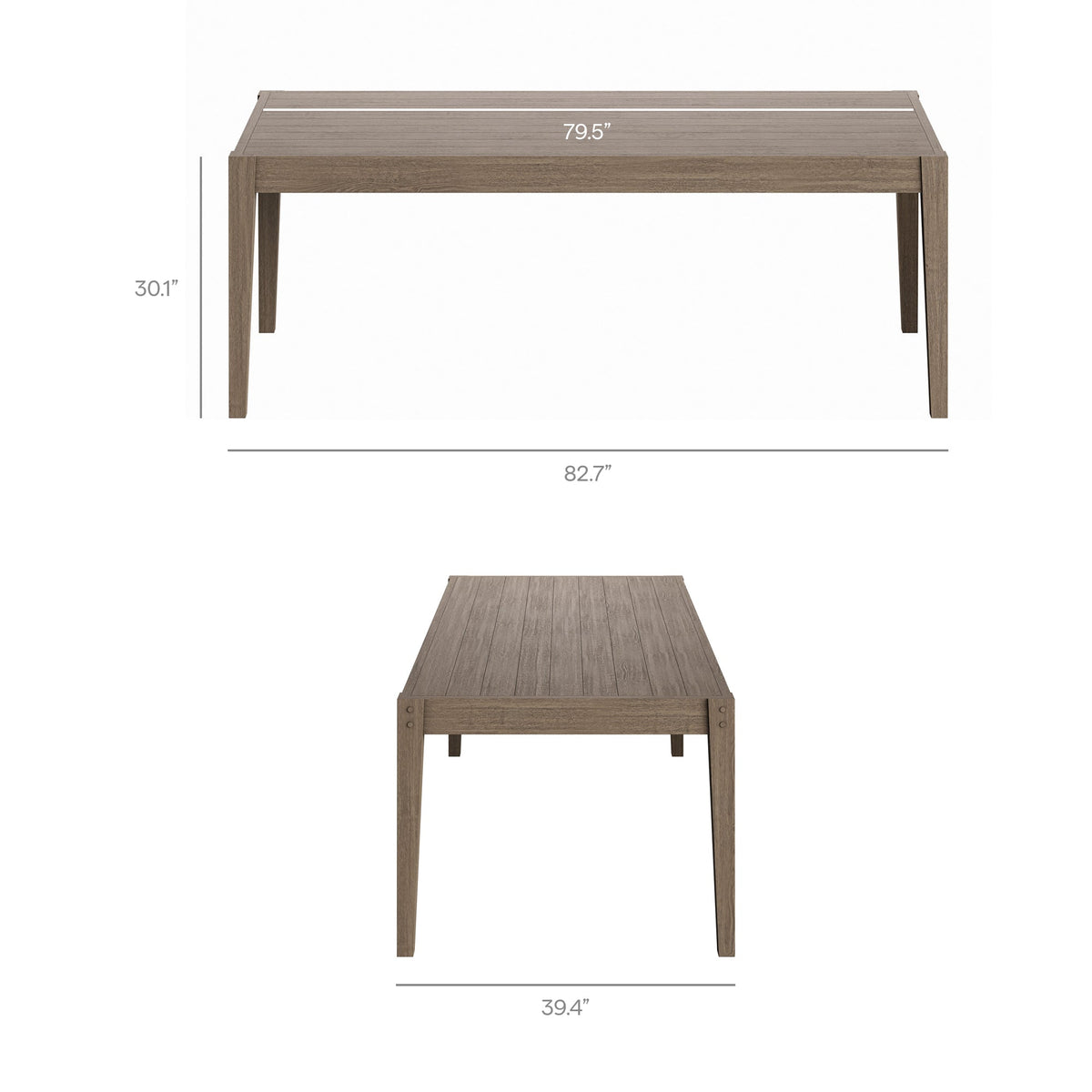 Northlake 83" Rectangular Outdoor Patio Teak Dining Table by Modway