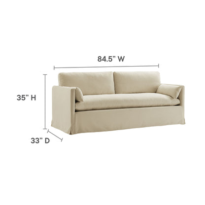Wellfleet 85" Slipcovered Fabric Sofa by Modway