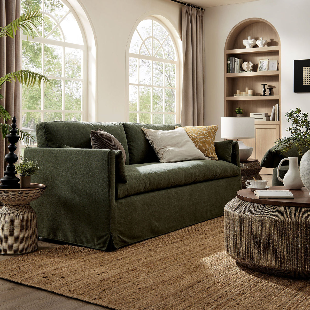 Wellfleet 85" Slipcovered Fabric Sofa by Modway