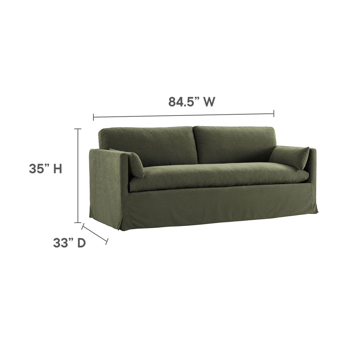 Wellfleet 85" Slipcovered Fabric Sofa by Modway