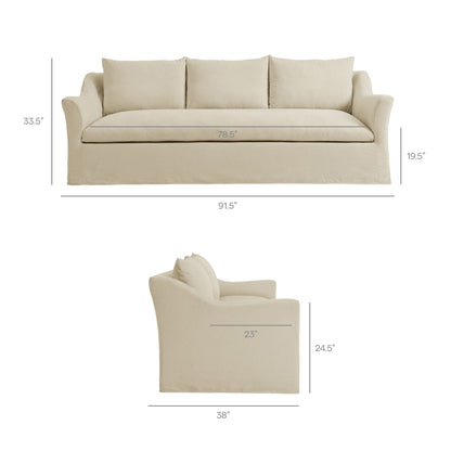 Somerset 92" Linen Blend Slipcovered Sofa by Modway