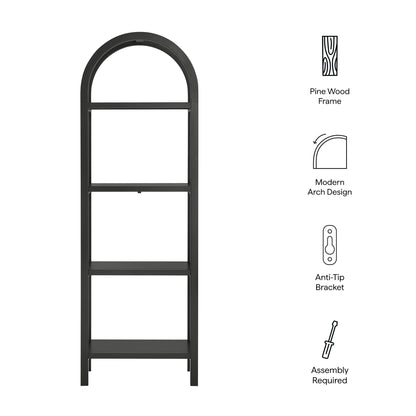 Vexley 72 Inch Tall Narrow Arched Bookshelf by Modway