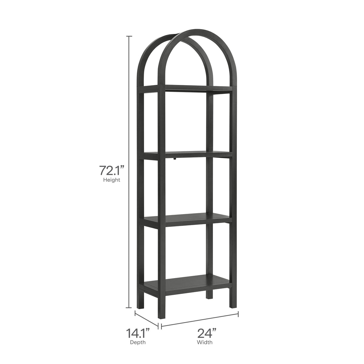 Vexley 72 Inch Tall Narrow Arched Bookshelf by Modway
