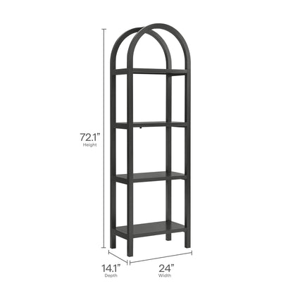 Vexley 72 Inch Tall Narrow Arched Bookshelf by Modway