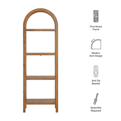 Vexley 72 Inch Tall Narrow Arched Bookshelf by Modway