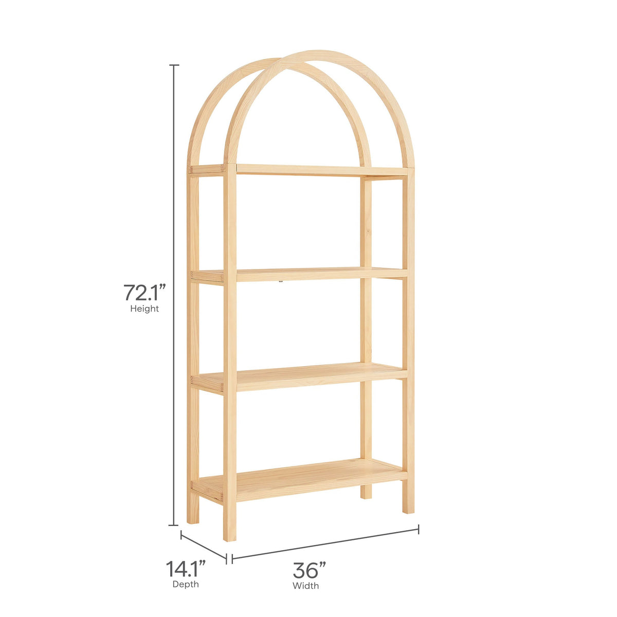 Vexley 72 Inch Large Arched Bookshelf by Modway