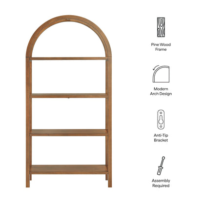 Vexley 72 Inch Large Arched Bookshelf by Modway