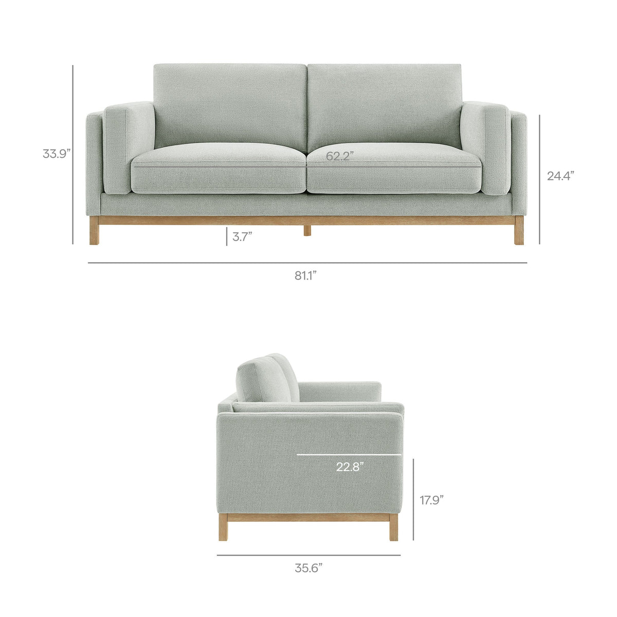 Roscoe 81 Inch Fabric Sofa by Modway