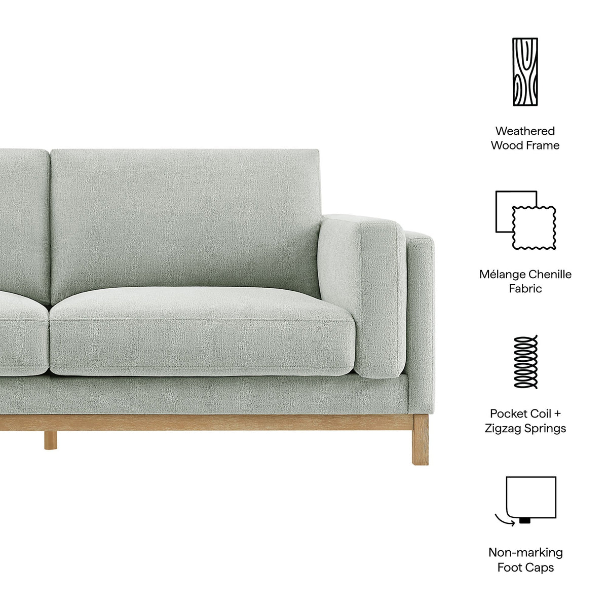 Roscoe 81 Inch Fabric Sofa by Modway