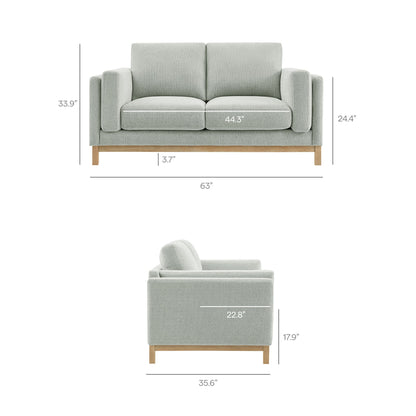 Roscoe 63 Inch Fabric Loveseat by Modway