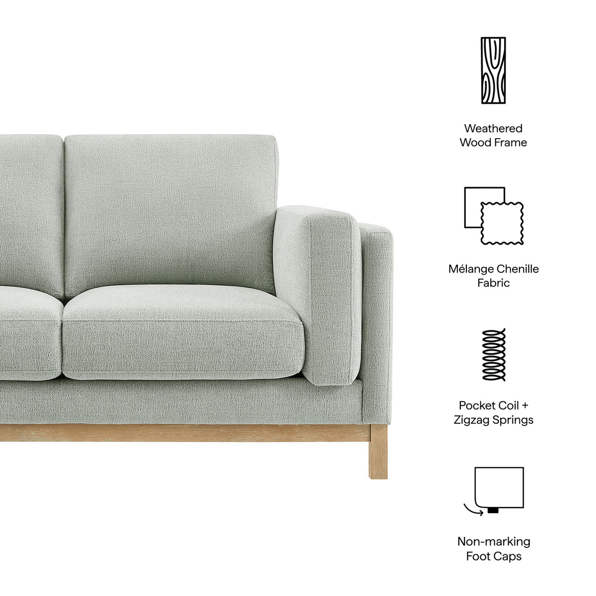 Roscoe 63 Inch Fabric Loveseat by Modway
