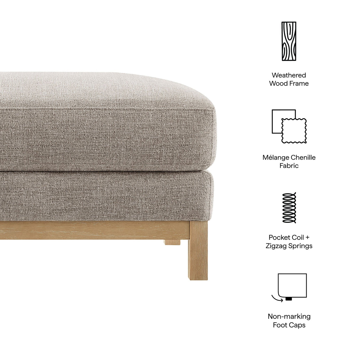 Roscoe Fabric Ottoman by Modway