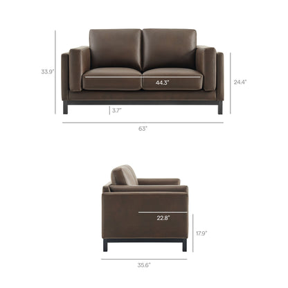 Roscoe 63 Inch Vegan Leather Loveseat by Modway