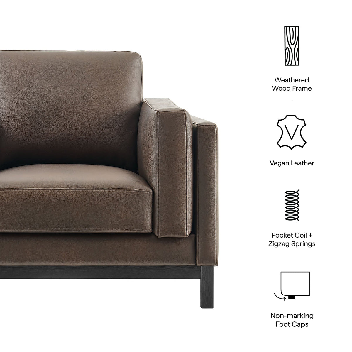 Roscoe Vegan Leather Armchair by Modway