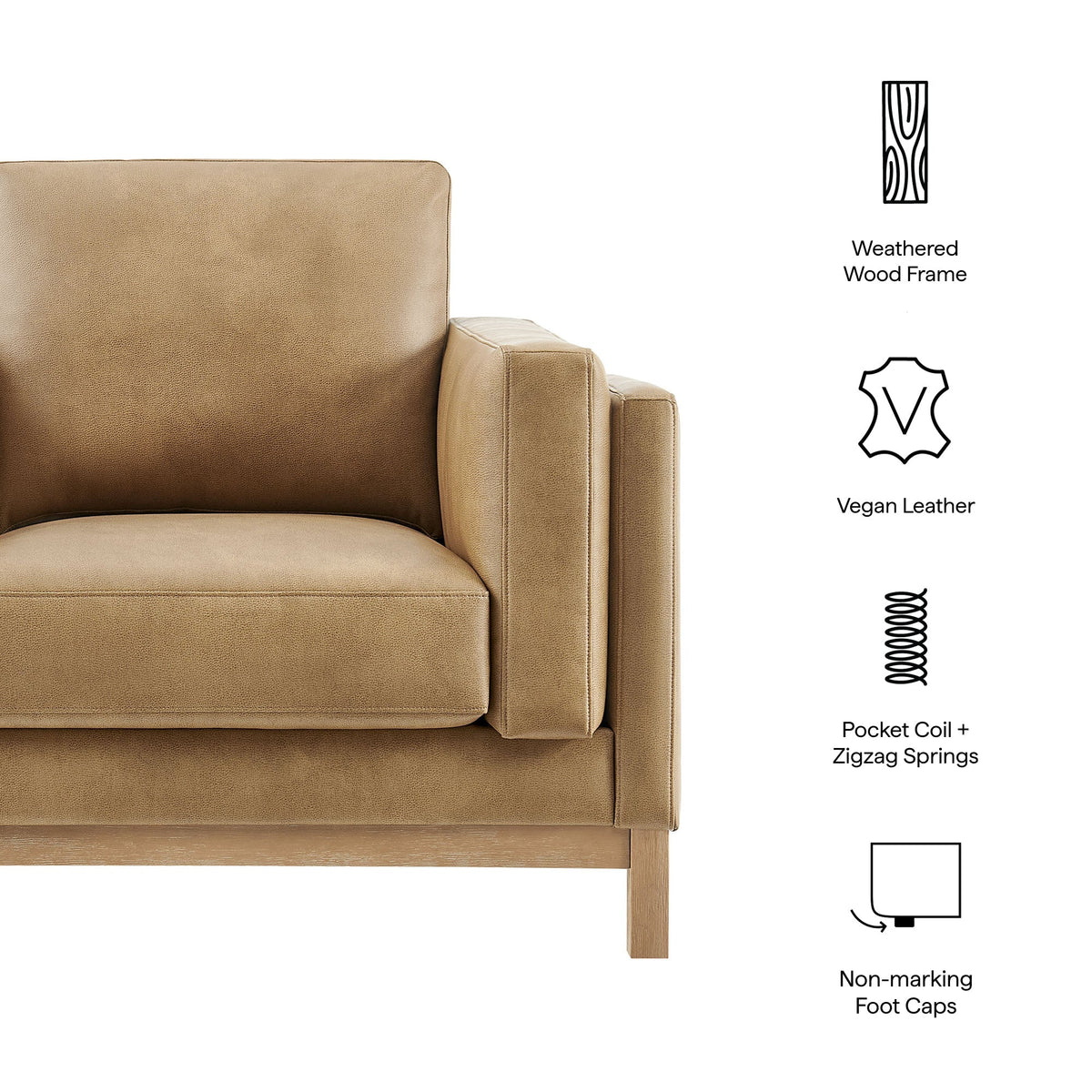 Roscoe Vegan Leather Armchair by Modway