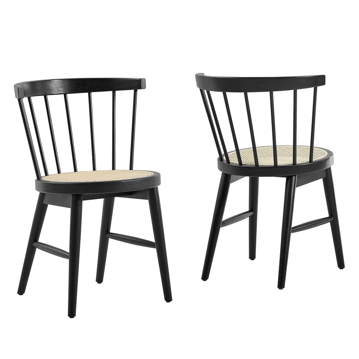 Lykke Curved Spindle Back Dining Chairs Set of 2 by Modway