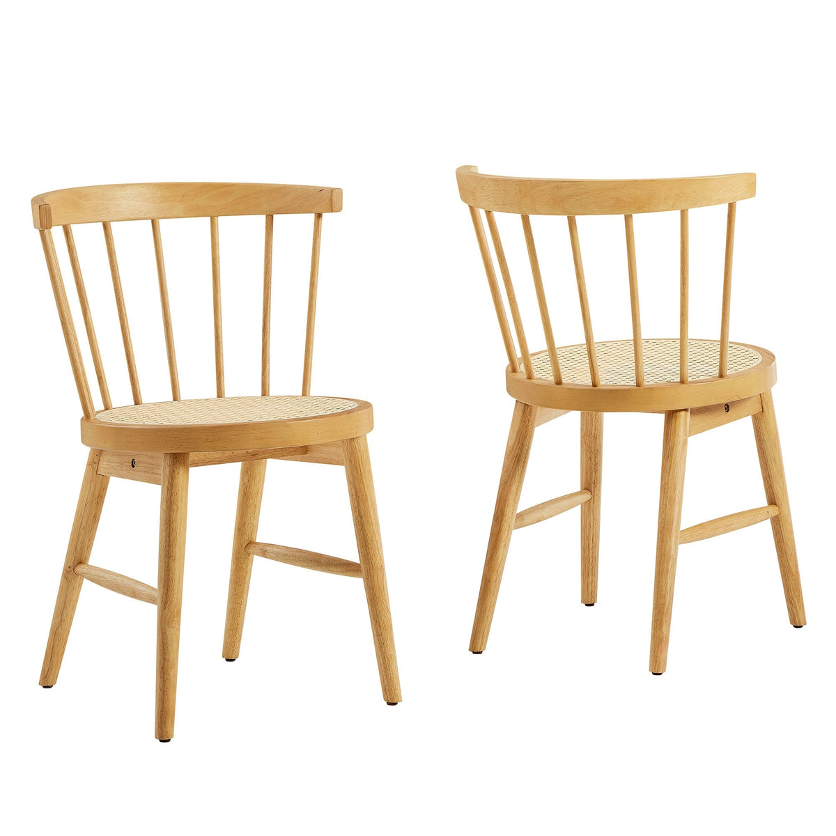 Lykke Curved Spindle Back Dining Chairs Set of 2 by Modway