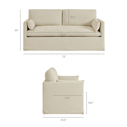 Wellfleet Slipcovered Linen-Blend Loveseat by Modway