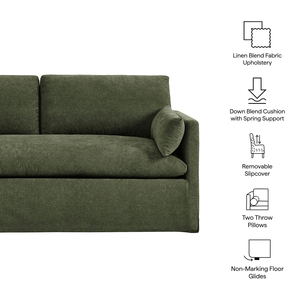 Wellfleet Slipcovered Linen-Blend Loveseat by Modway